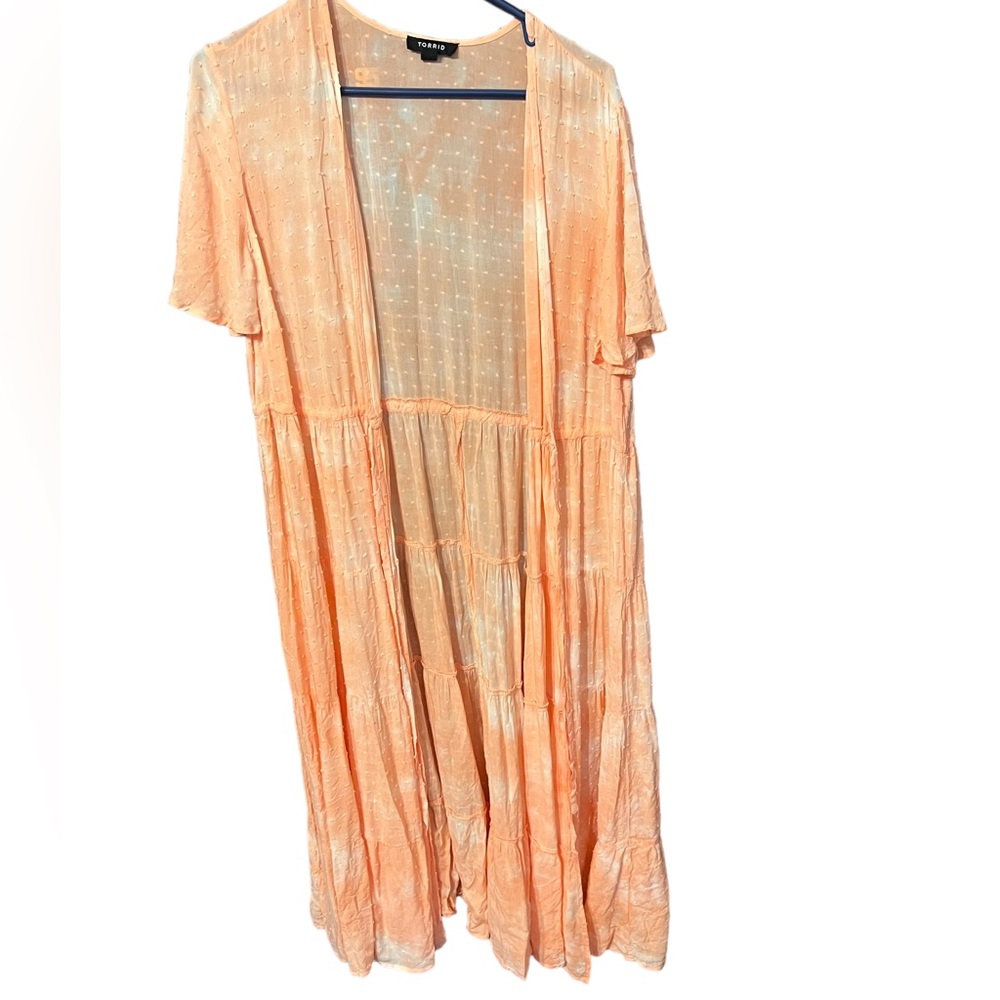 Torrid swimsuit cover up orange tie dye look size 0 (large/XL)
